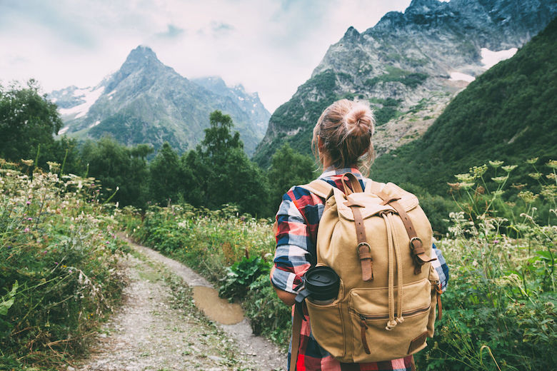 Rucksack als eine Reisetasche