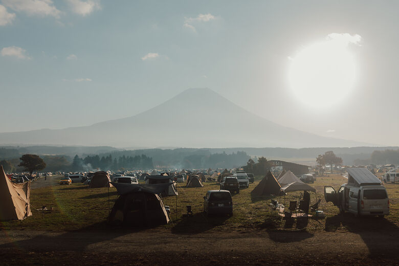 Campingplatz in Japan im Fuji-Nationalpark