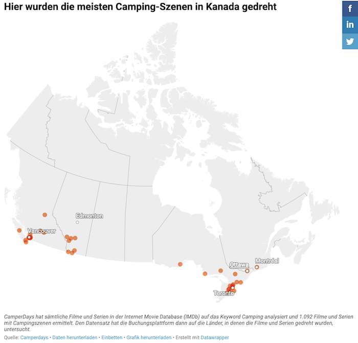 Hier wurden die meisten Camping-Szenen in Kanada gedreht