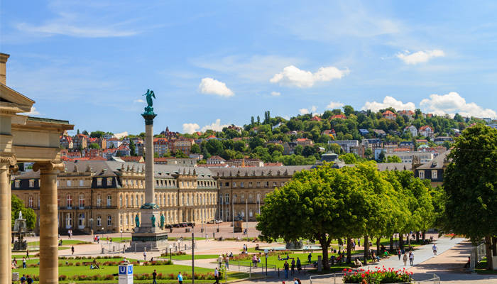 Vista del Schlossplatz de Stuttgart