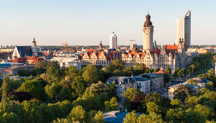 Panoramablick auf Leipzig
