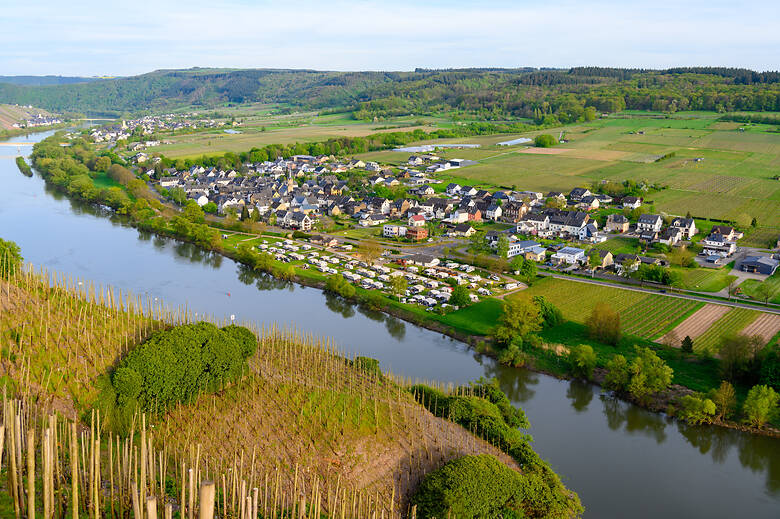 Wohnmobil-Stellplatz direkt am Moselufer bei Lösnich