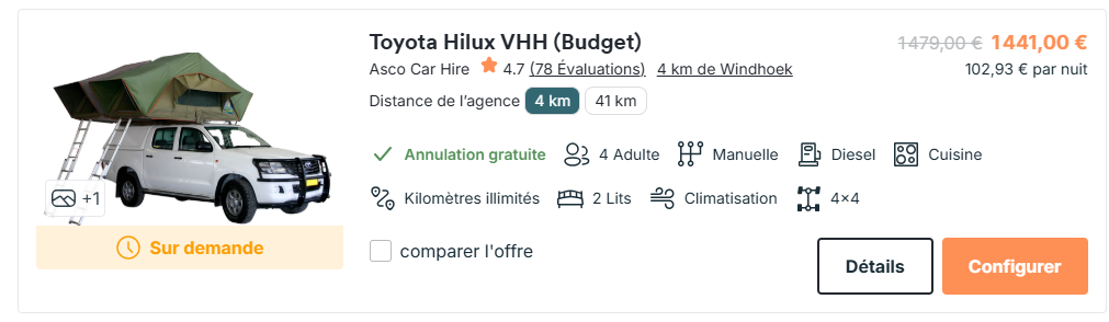 Qualques autocaravanas sus CamperDays se pòdon reservar sonque sus demanda.