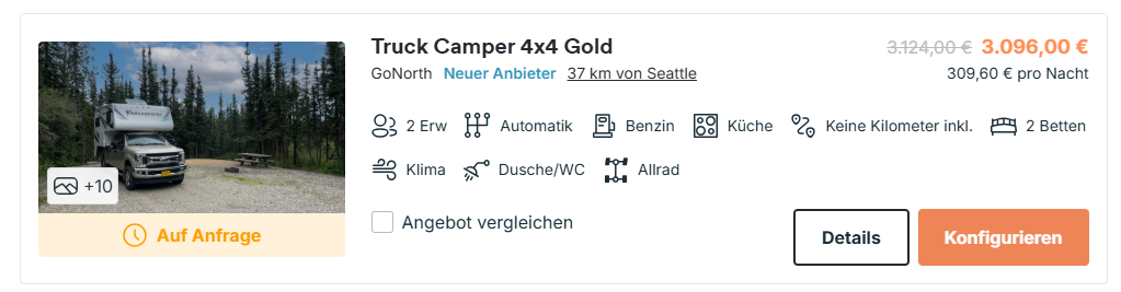 Einige Wohnmobile auf CamperDays könnt ihr nur auf Anfrage buchen