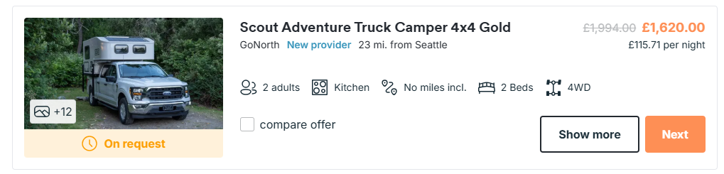 Camper on request