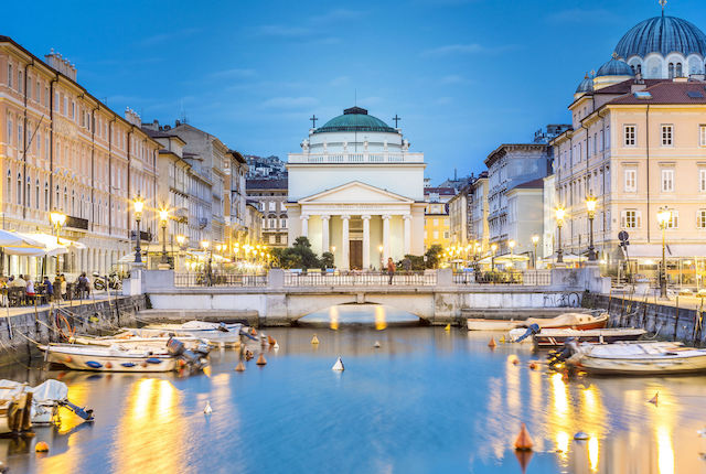 Canal grande in Trieste city center, Italy