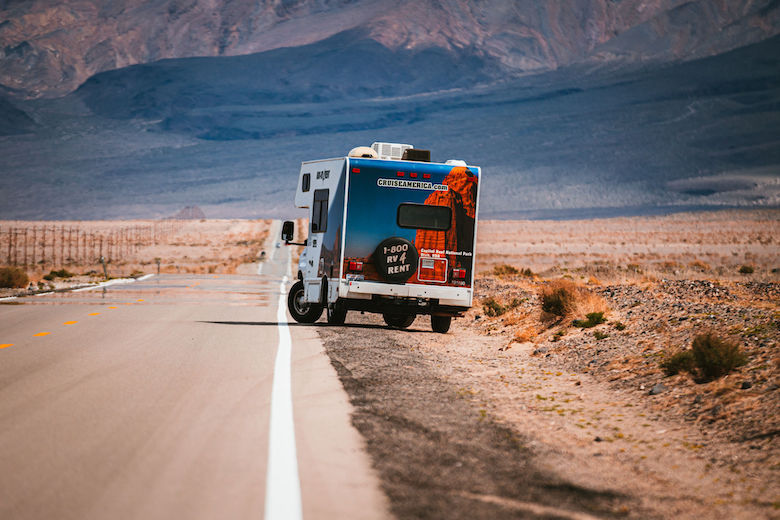 Wohnmobil in USA Strasse