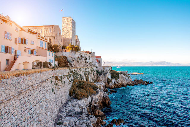 Landscape view of Antibes on the French Riviera in France