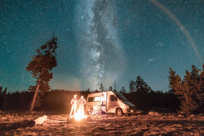 Camping in den USA unter dem Sternenhimmel