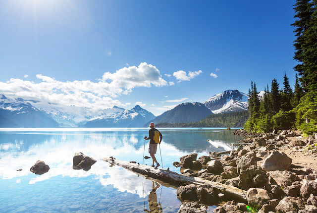 Wandeling in Garibaldi Lake bij Whistler, BC, Canada.