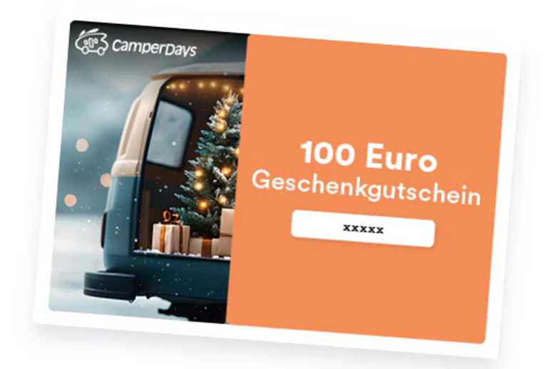 Geschenkgutschein für einen Mietcamper im Wert von 100 Euro