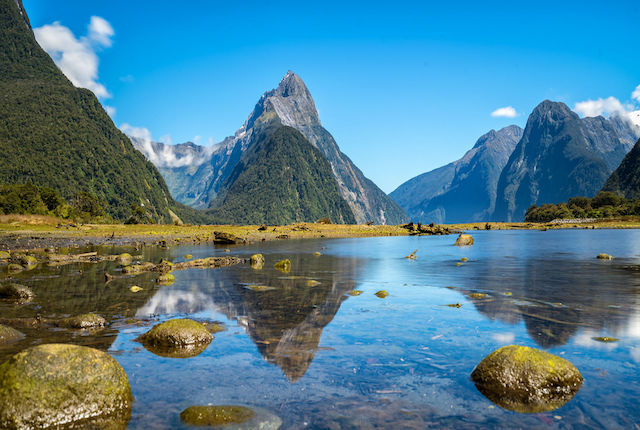 Milford Sound im Fiordland-Nationalpark, Südinsel von Neuseeland