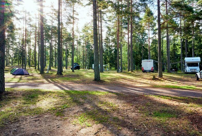 Campingplatz in Südschweden in der Natur
