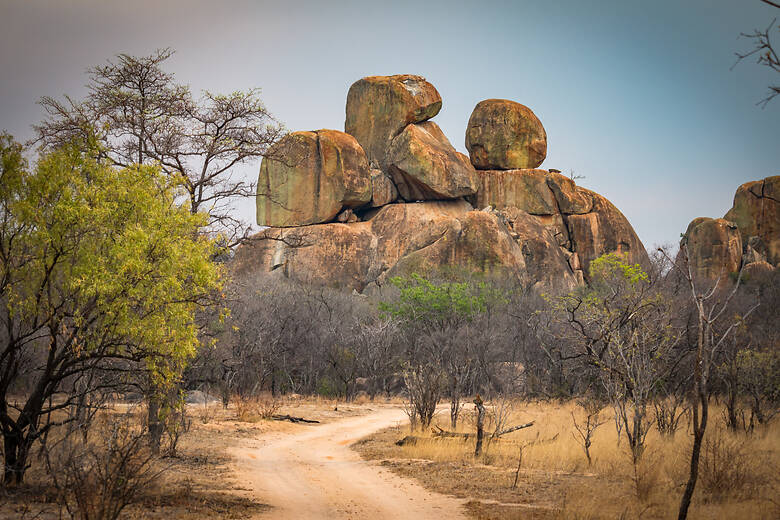Runde Felsen im Matobo-Nationalpark in Simbabwe