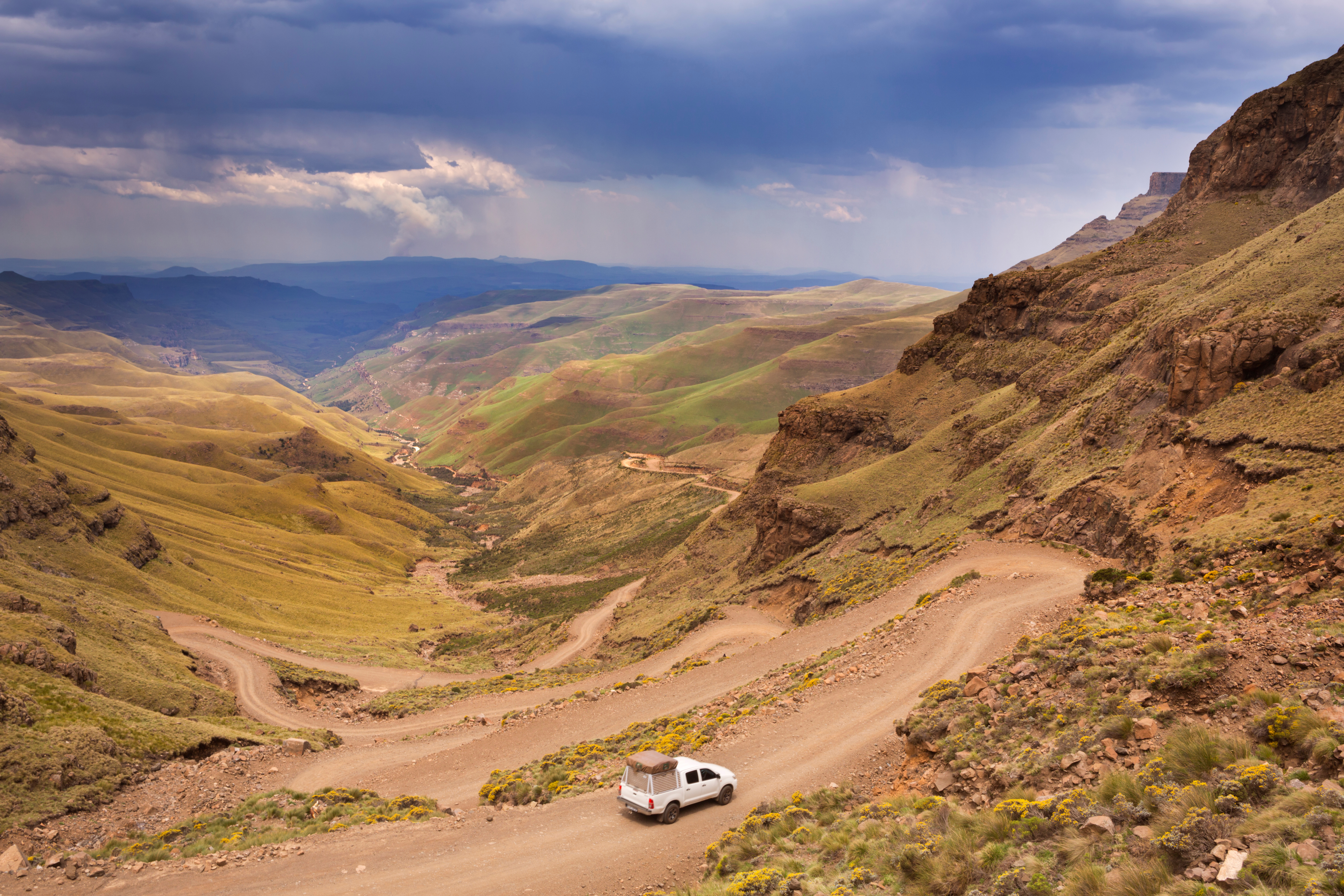 Camper auf dem Sanipass in Südafrika