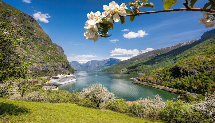 Il villaggio di Flam presso il fiordo di Bergen, Norvegia