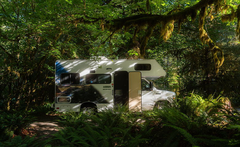 Wohnmobil in Kanada auf einem Naturcampingplatz
