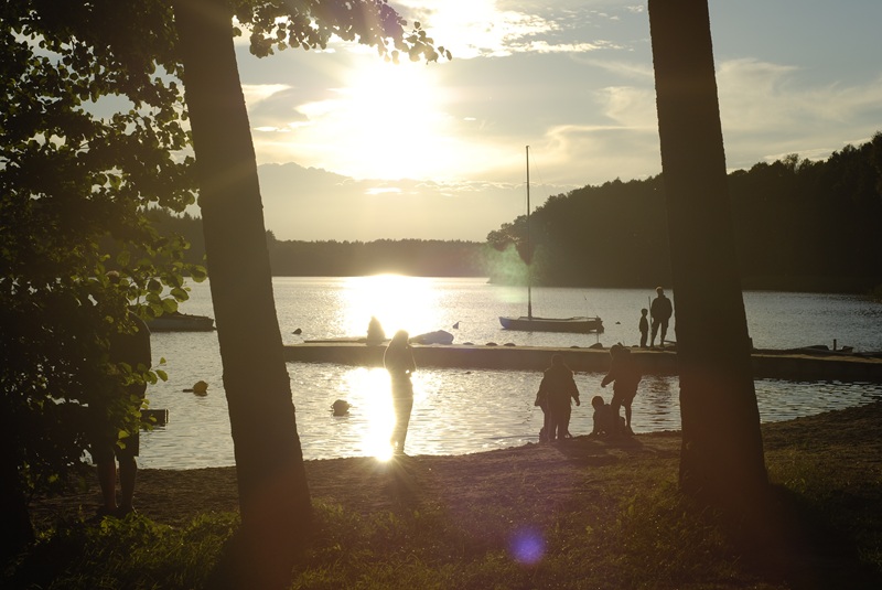 Sonnenuntergang am Lubiesee in Polen