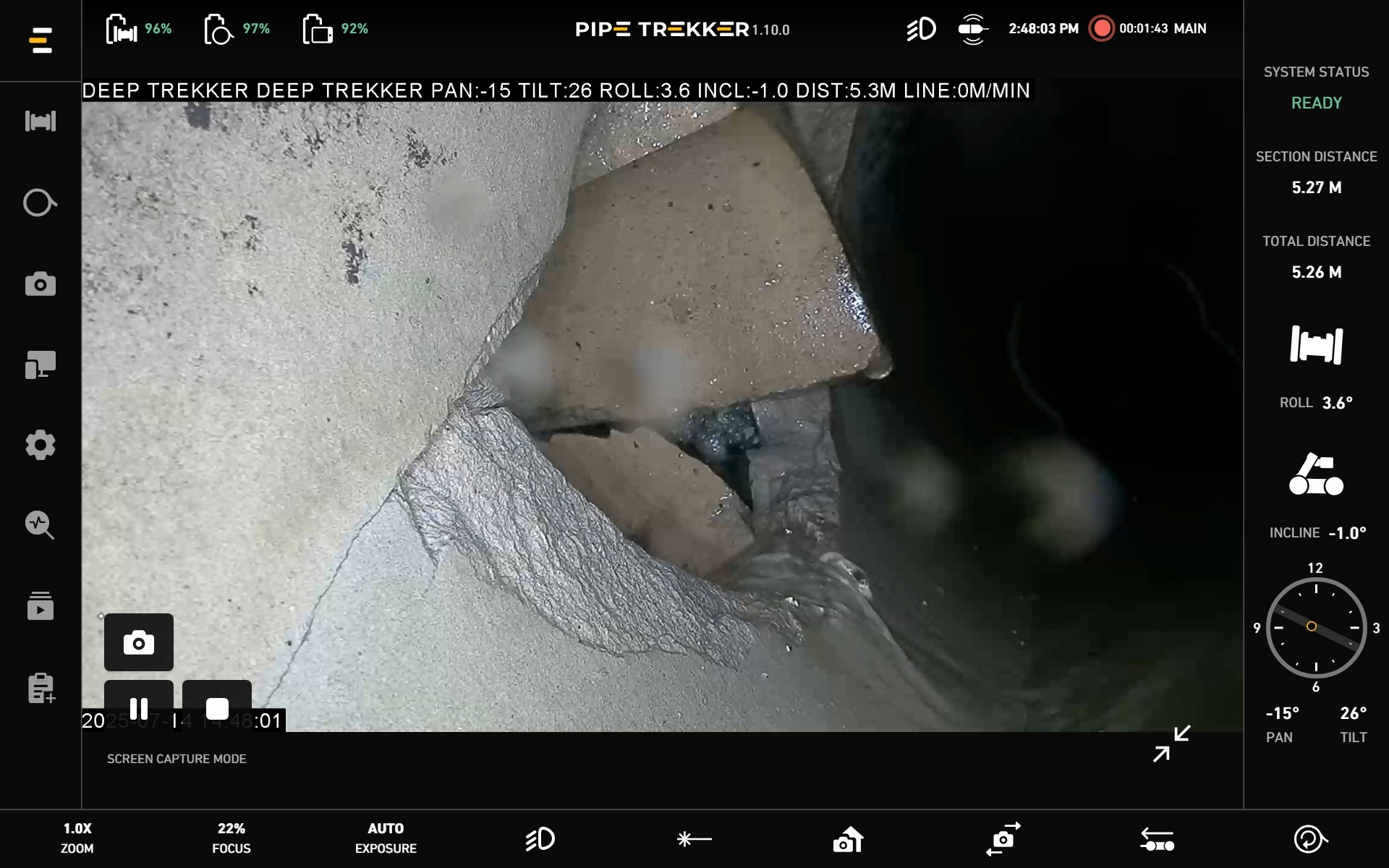 Pipe Inspection Debris