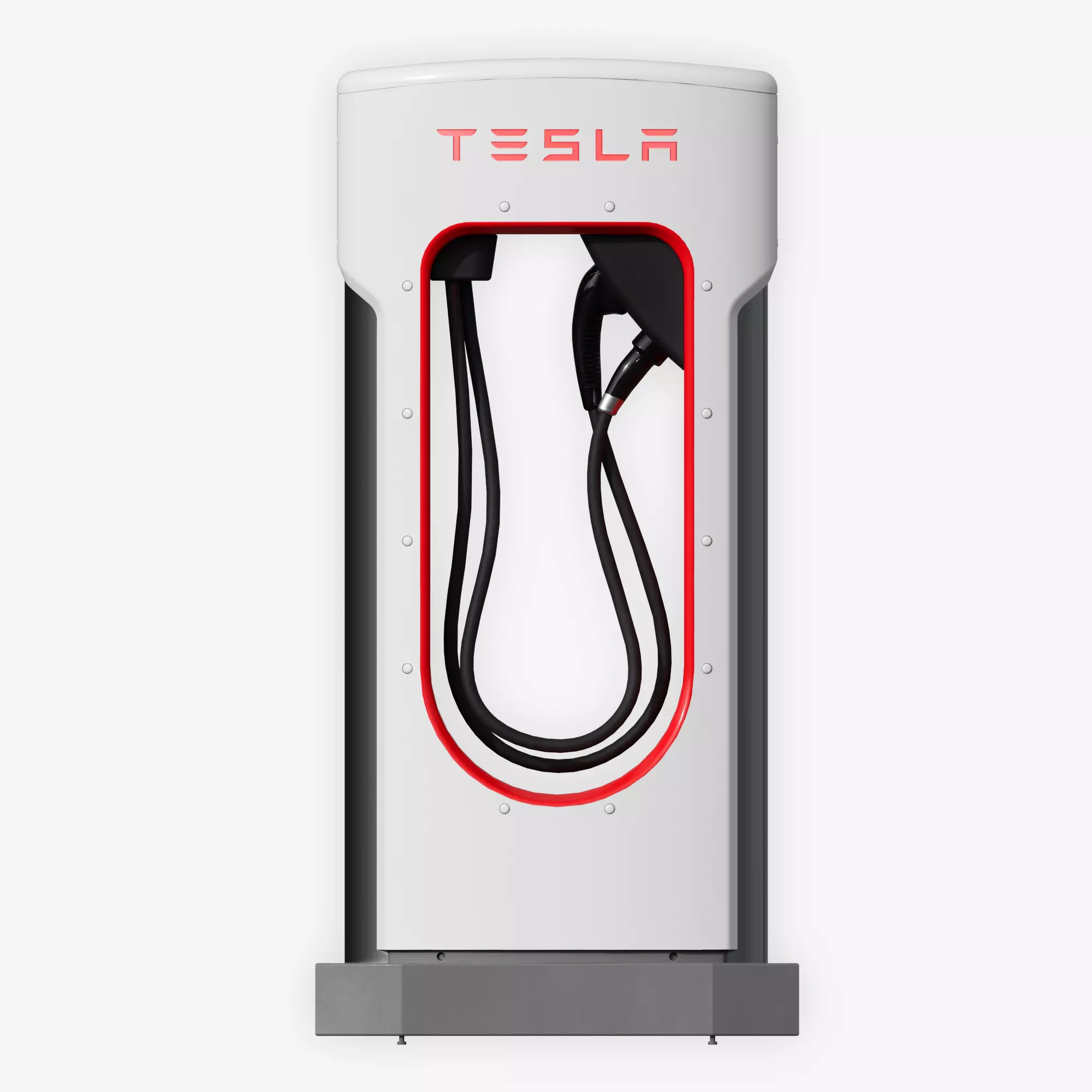 Tesla Supercharger EV Charging Station - 3D Model Render 