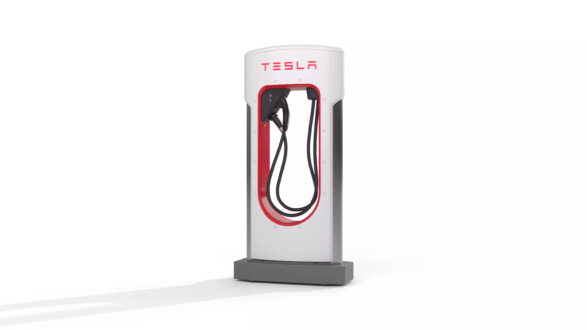 Tesla Supercharger EV Charging Station - 3D Model Render 1
