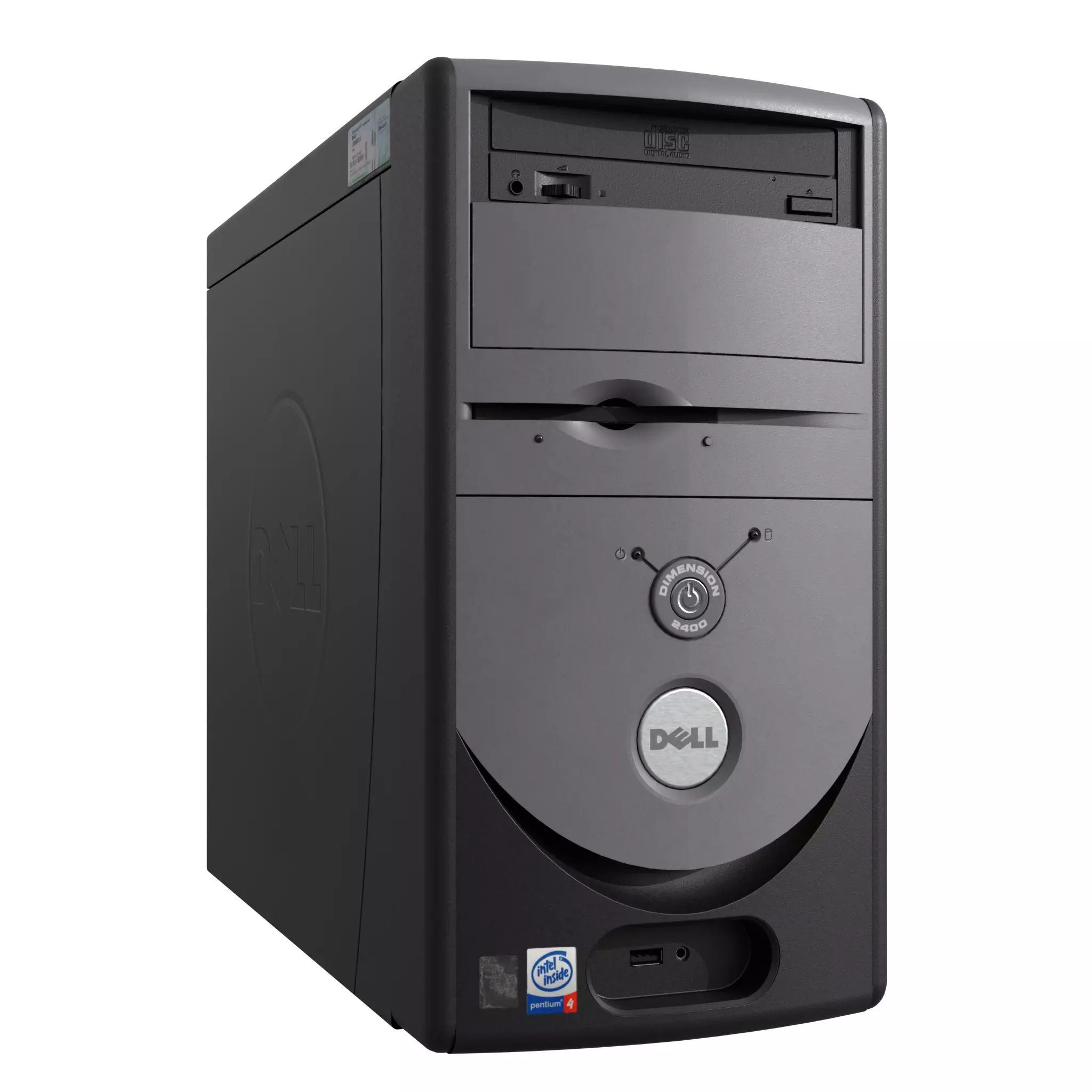 Old Desktop Computer Tower PC Retro 2000s Office - 3D Model Render 