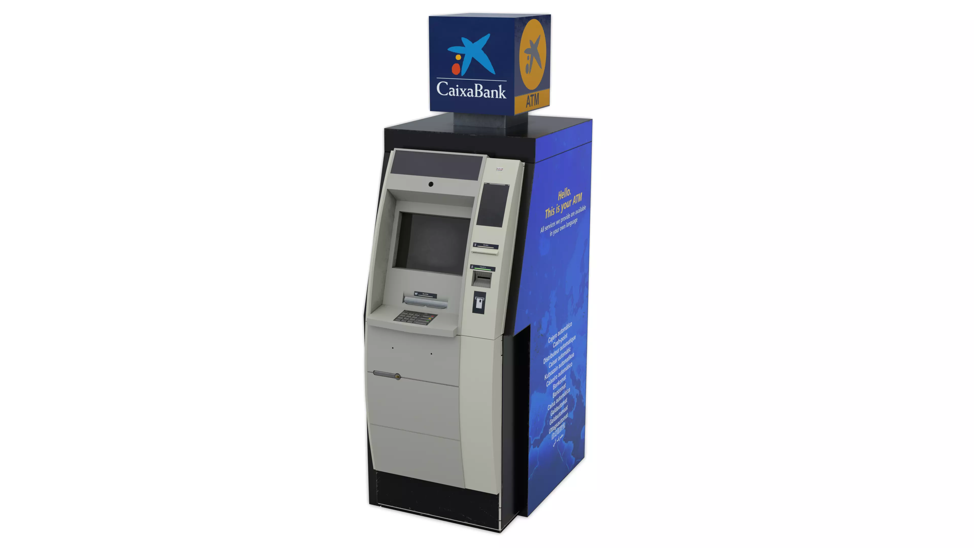 ATM Wincor Nixdorf Cineo Customized Worn - 3D Model Render 1