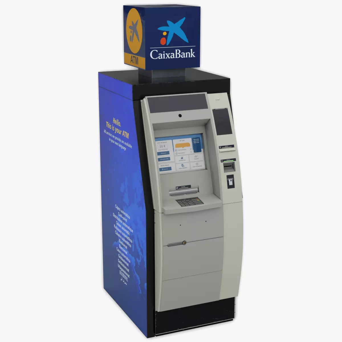 ATM Wincor Nixdorf Cineo Customized Worn - 3D Model Render 