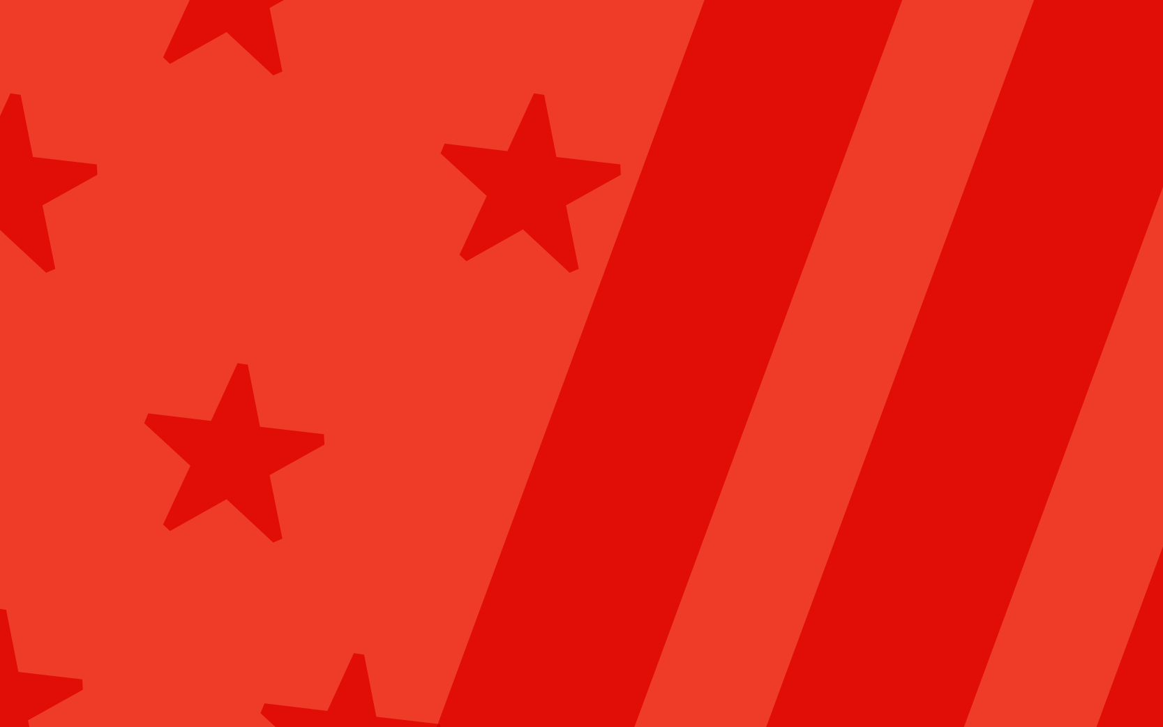 Red background with darker red stripes and stars.