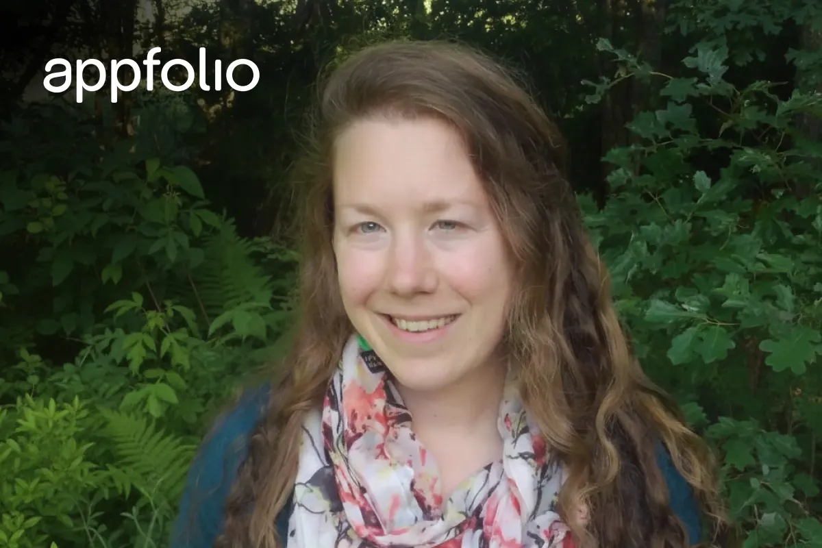 AppFolio Senior Product Manager Kristina DiSanto, featured in Plaid’s Fraud Fighter Spotlight on fraud prevention in property management.