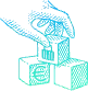 83% statistic block illustration showing a user building with blocks