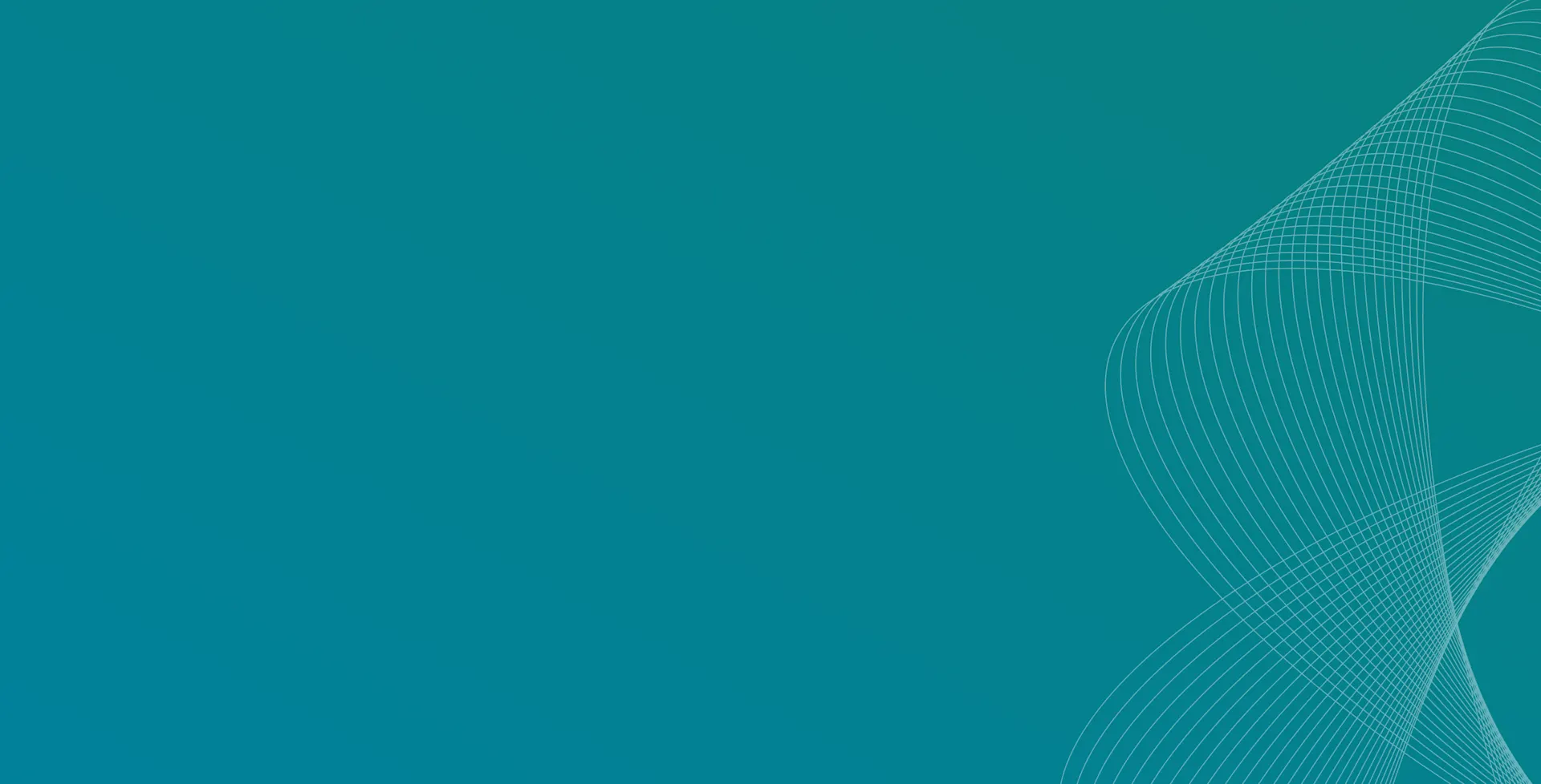 Abstract teal background with a flowing white line pattern curving across the right side of the image. The gradient shifts subtly from teal to blue, creating a dynamic and modern digital aesthetic. Ideal for fintech or technology-themed presentations or UI elements.