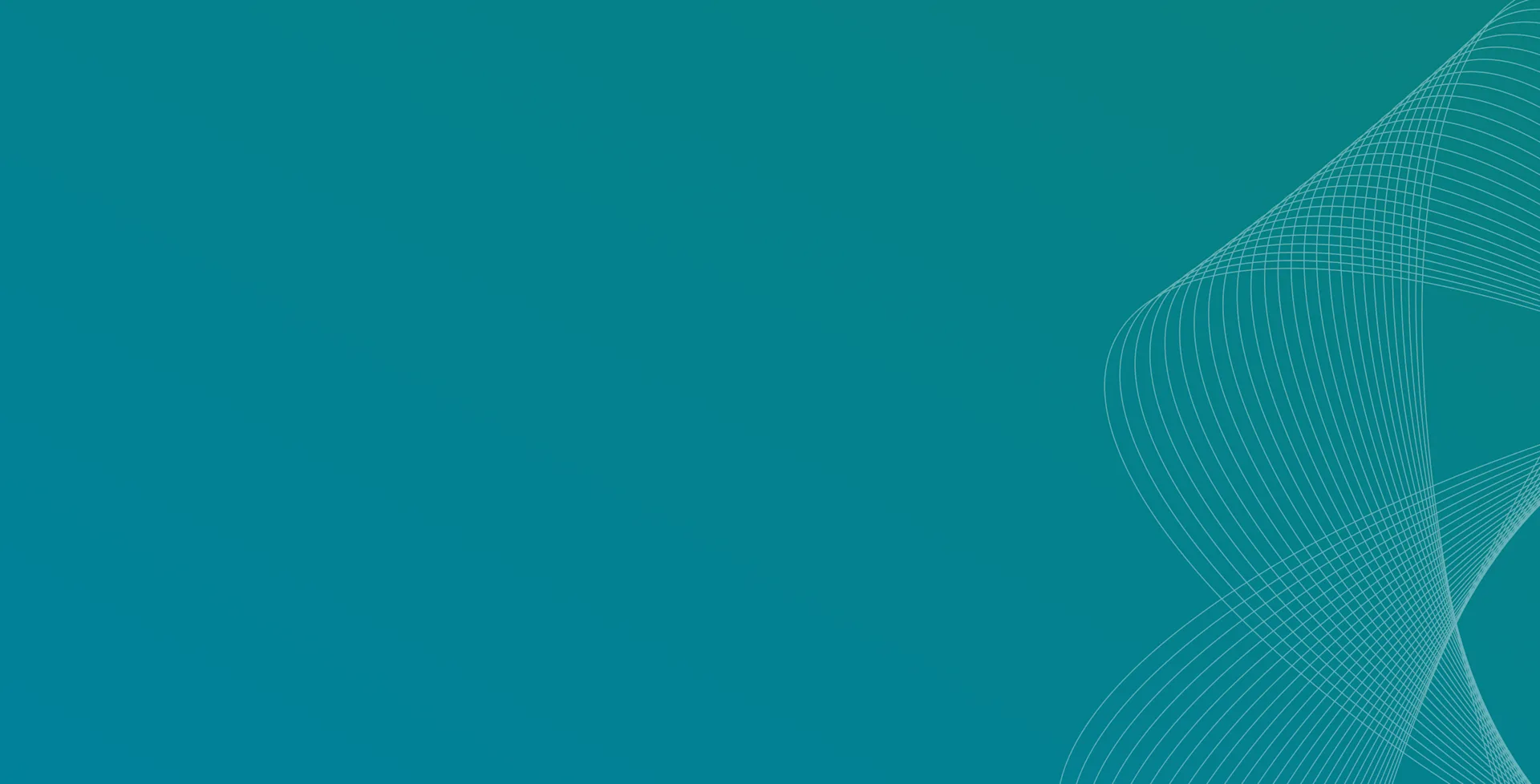 Abstract teal background with a flowing white line pattern curving across the right side of the image. The gradient shifts subtly from teal to blue, creating a dynamic and modern digital aesthetic. Ideal for fintech or technology-themed presentations or UI elements.
