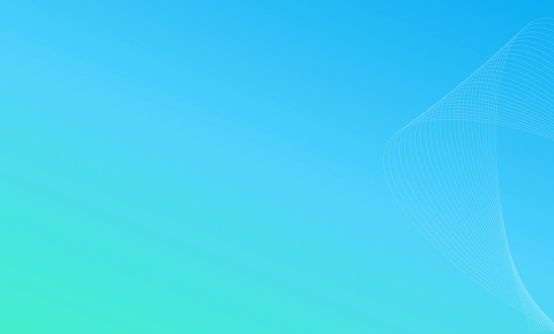 Abstract teal background with a flowing white line pattern curving across the right side of the image. The gradient shifts subtly from teal to blue, creating a dynamic and modern digital aesthetic. Ideal for fintech or technology-themed presentations or UI elements.