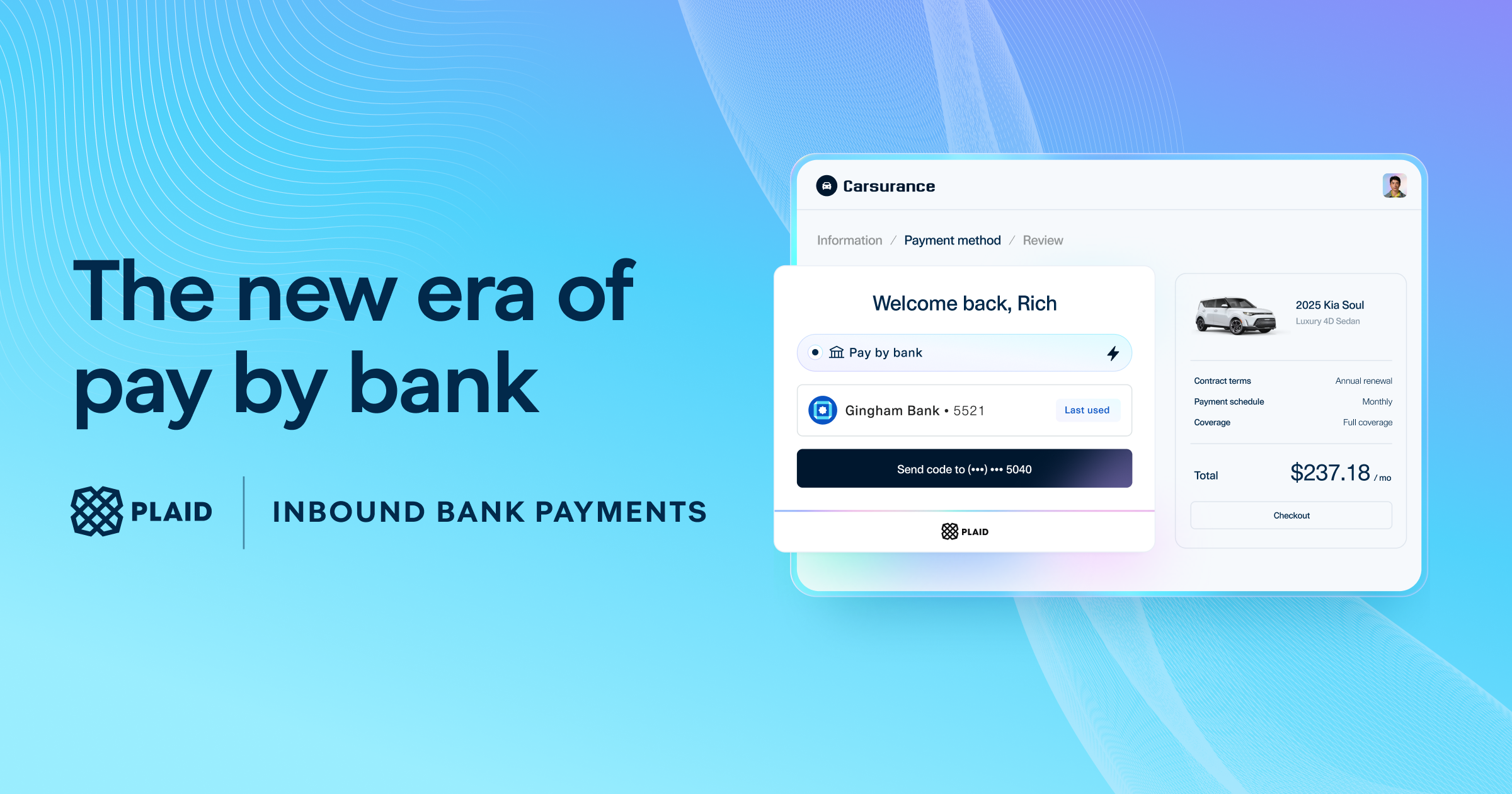 Inbound bank payments with instant verification | Plaid