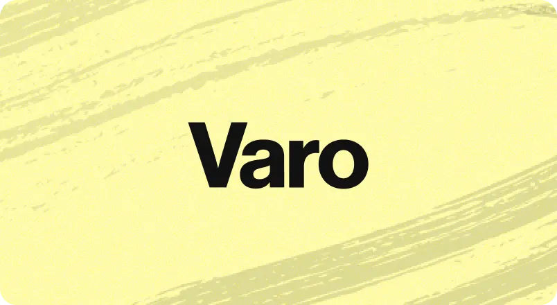 A minimalistic logo displaying the word "Varo" in bold black letters. Set against a soft yellow background with subtle white brush strokes, the design offers a fresh and modern appeal.