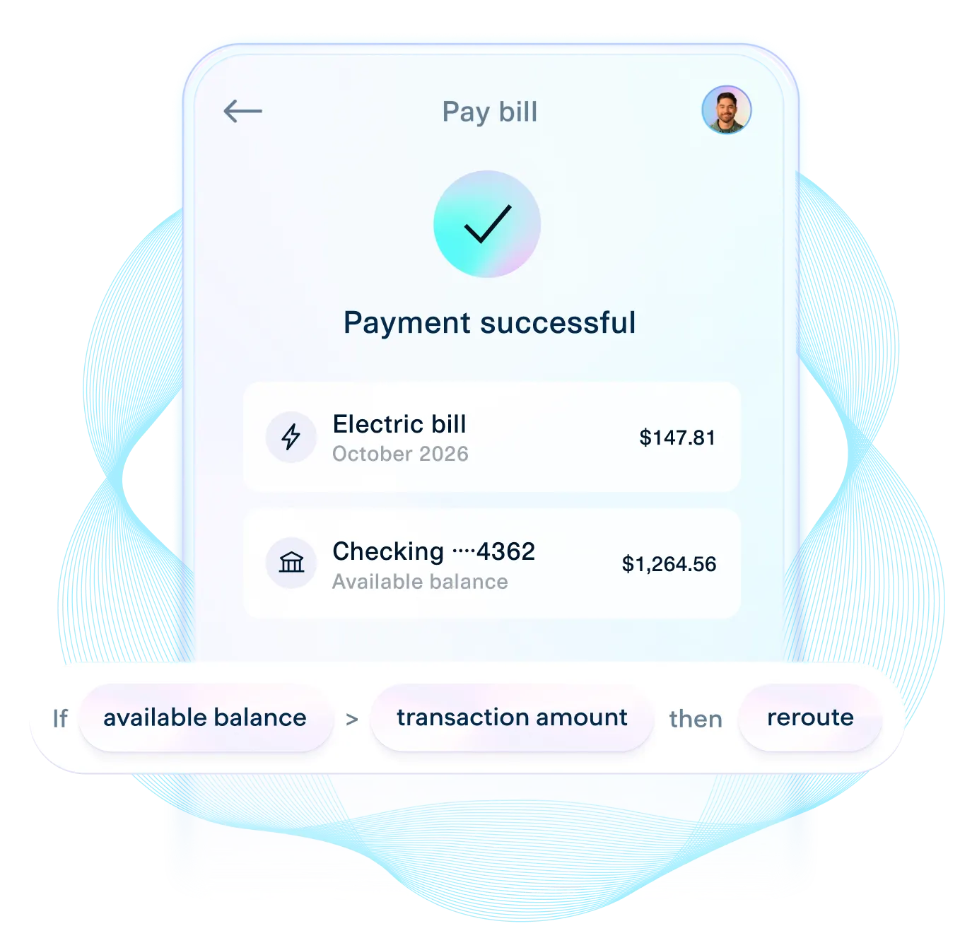 Plaid Balance illustration composite showing how businesses verify available account balances before initiating payments, reducing failed transactions and enabling smarter payment routing