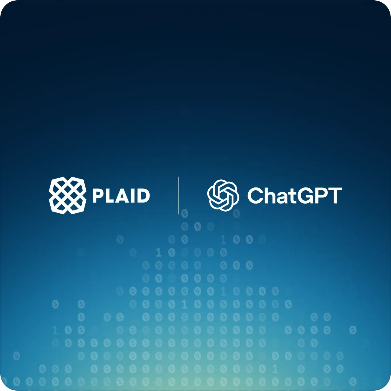 Plaid and ChatGPT logos side by side, separated by a thin vertical line
