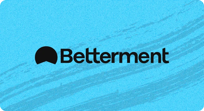 A distinctive logo featuring the word "Betterment" in elegant black typography, accompanied by a semi-circular icon on its left. The logo is presented against a teal blue background with white brush strokes, adding a touch of texture and depth. The design reflects a sense of sophistication, underscoring the brand's premium positioning.