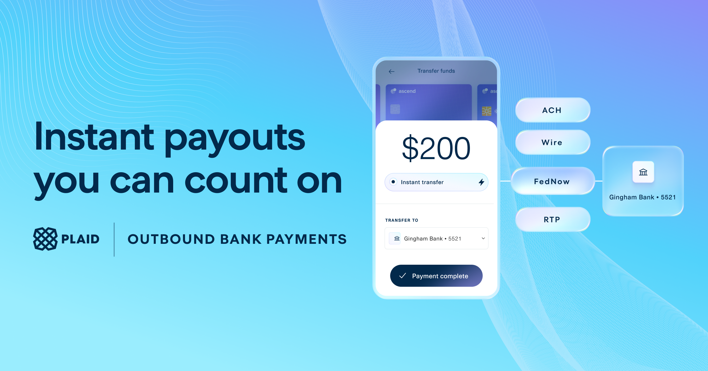 Outbound Bank Payments - Instant, Reliable Payouts | Plaid