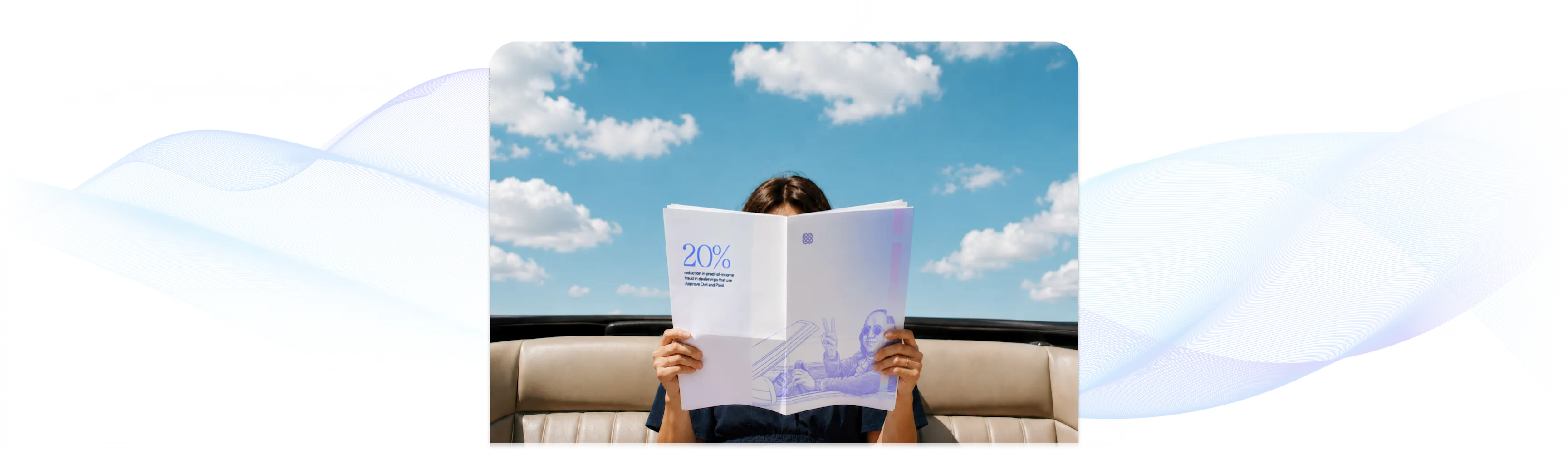 Person reading an automotive lending playbook featuring fraud prevention, borrower acquisition strategies, and AI-driven auto finance insights for modern lenders.