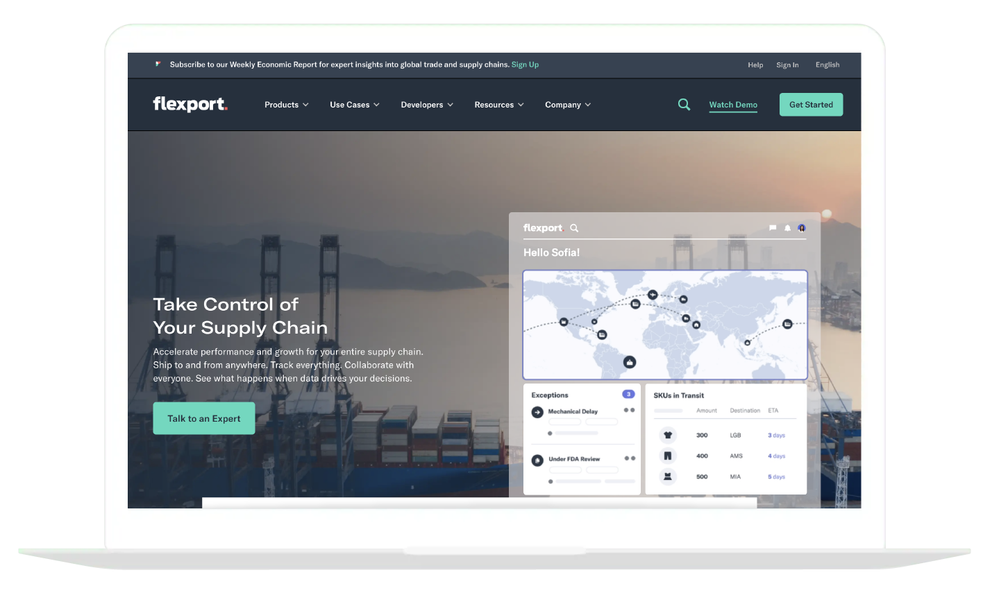 Customer Success Story Flexport Plaid