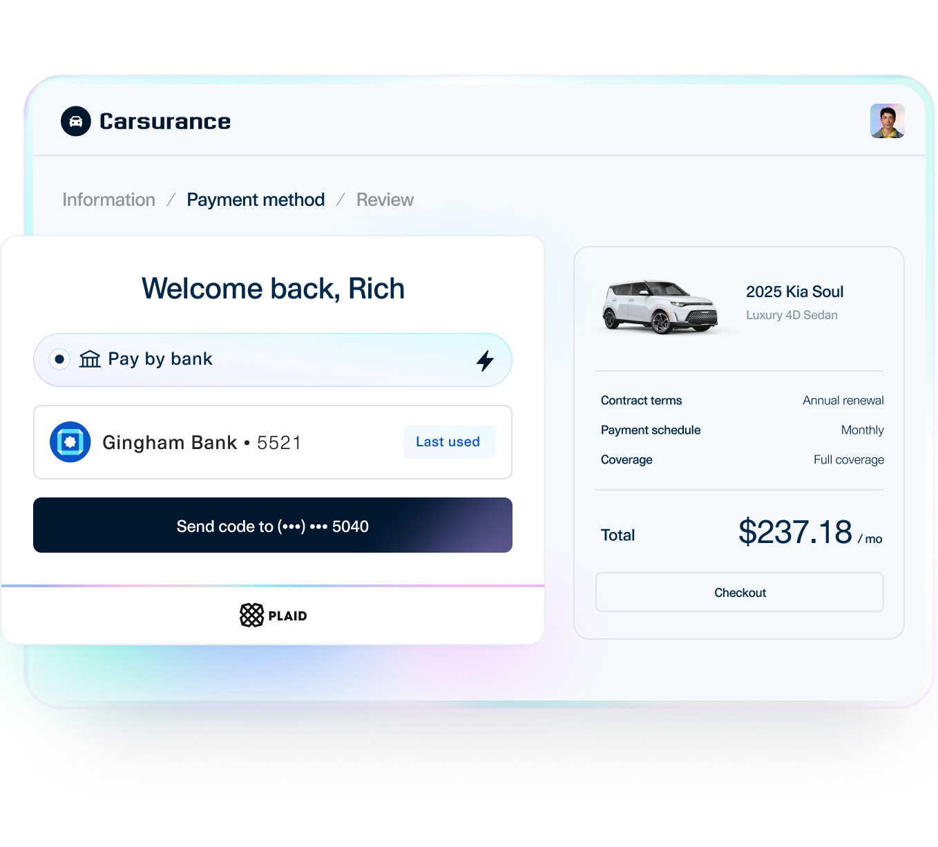 Inbound bank payments with instant verification | Plaid