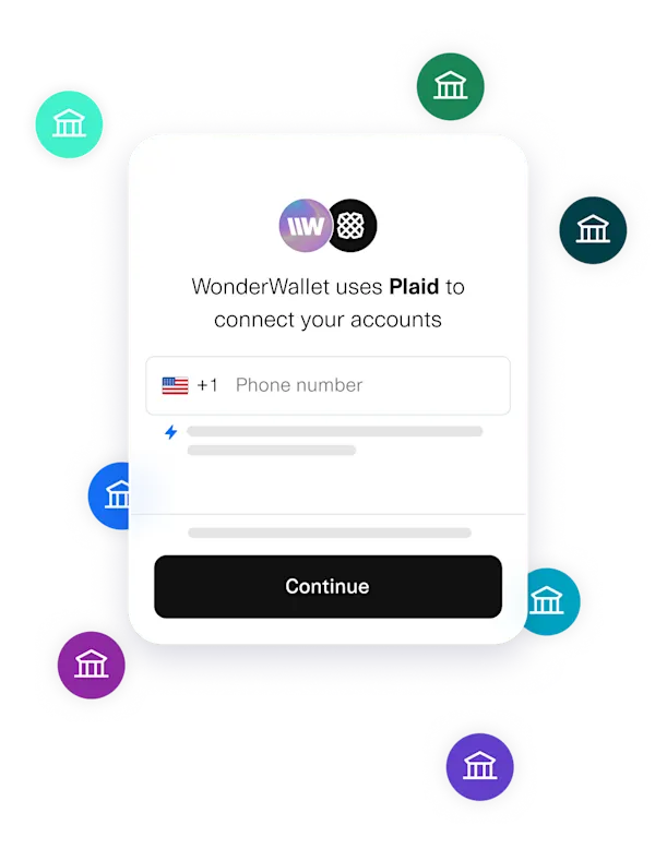 Plaid Link interface for connecting bank accounts