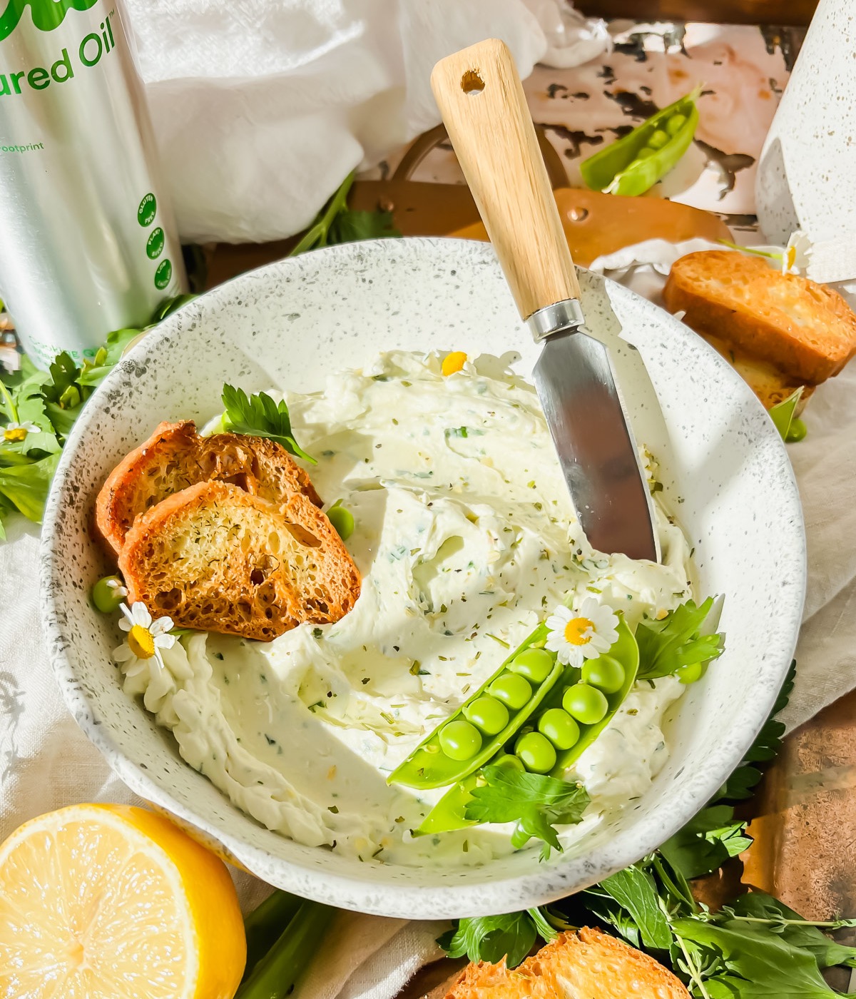 Savory Whipped Cottage Cheese Dip (Low Carb) - Stem and Spoon