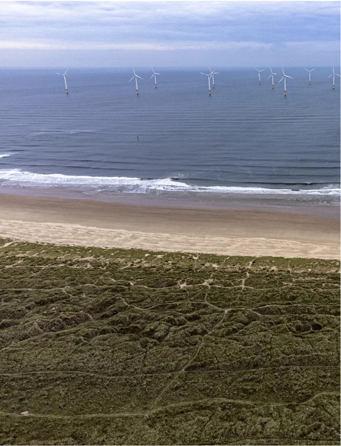 An offshore wind farm off the coast of Teesside in the north-east of England 