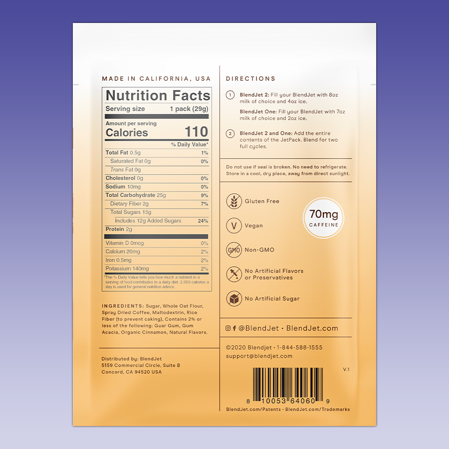 Cinnamon-Dolce-JetPack-Latte Nutrition Facts