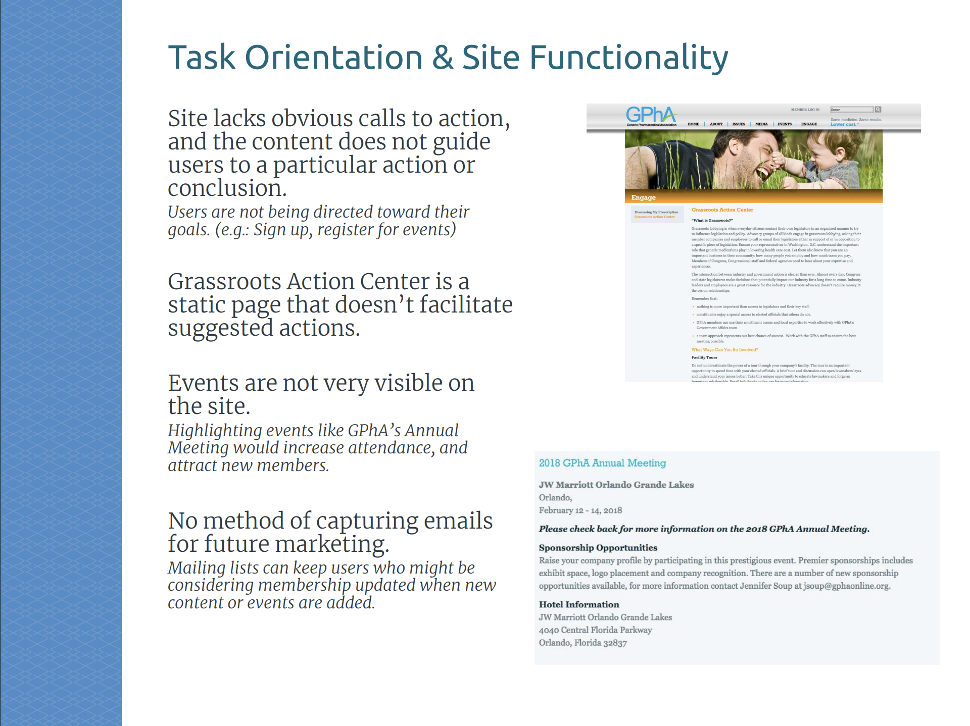 Rapid UX report: task orientation & functionality