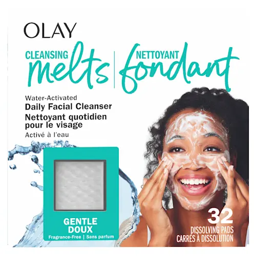 Nettoyant fondant pour le visage Olay + Doux, nettoyant pour le visage activé par l’eau, 32 u