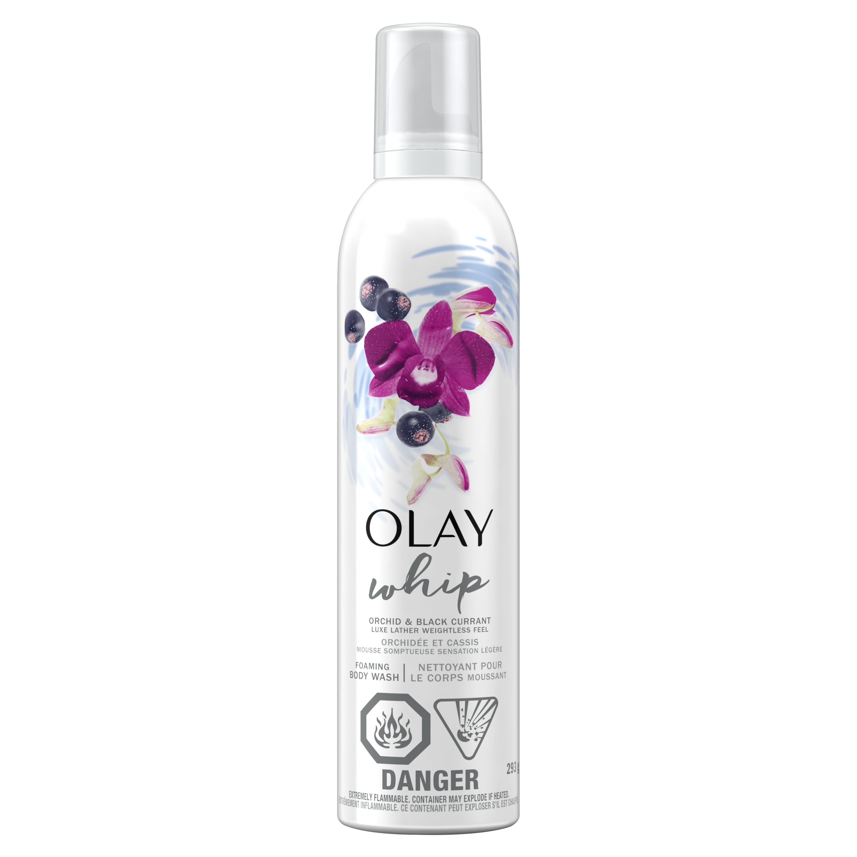 Nettoyant pour le corps moussant Olay Orchidée apaisante et cassis